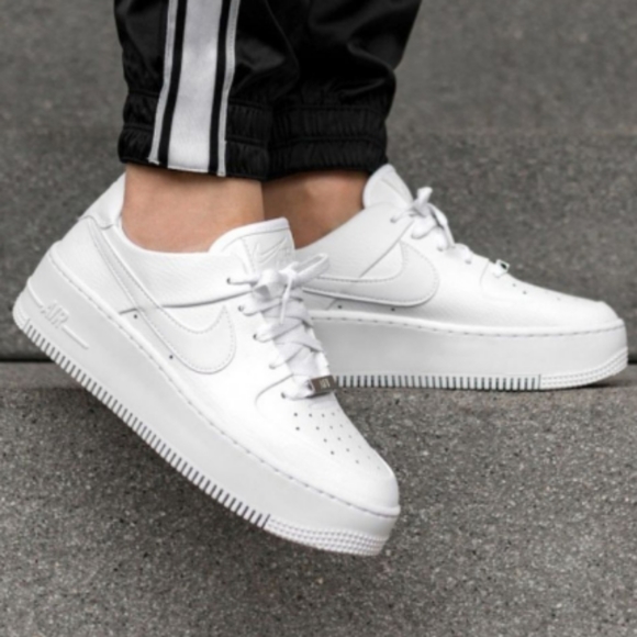 nike white air force 1 sage sneakers